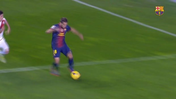 Xavi scores his 50th league goal for Barça as they beat Rayo Vallecano 5-0 away
